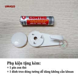 Đồng hồ treo tường bằng gỗ vintage đơn giản UMASO (kèm núm và dây treo) 8