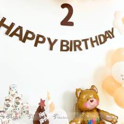 Set trang trí sinh nhật hình gấu nâu cho bé trai và bé gái HQ19 9