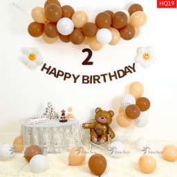 Set trang trí sinh nhật hình gấu nâu cho bé trai và bé gái HQ19 1