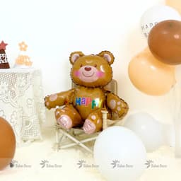 Set trang trí sinh nhật hình gấu nâu cho bé trai và bé gái HQ19 6