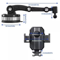 Giá đỡ điện thoại 3 khớp gắn taplo, kính ô tô hoặc bàn làm việc, chống rung, siêu chắc 9