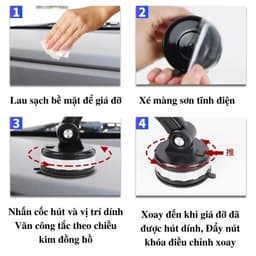Giá đỡ điện thoại 3 khớp gắn taplo, kính ô tô hoặc bàn làm việc, chống rung, siêu chắc 8