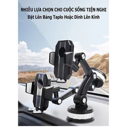 Giá đỡ điện thoại 3 khớp gắn taplo, kính ô tô hoặc bàn làm việc, chống rung, siêu chắc 7