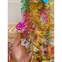 10 dây kim tuyến 7 màu hình đồng tiền, thỏi vàng trang trí 3