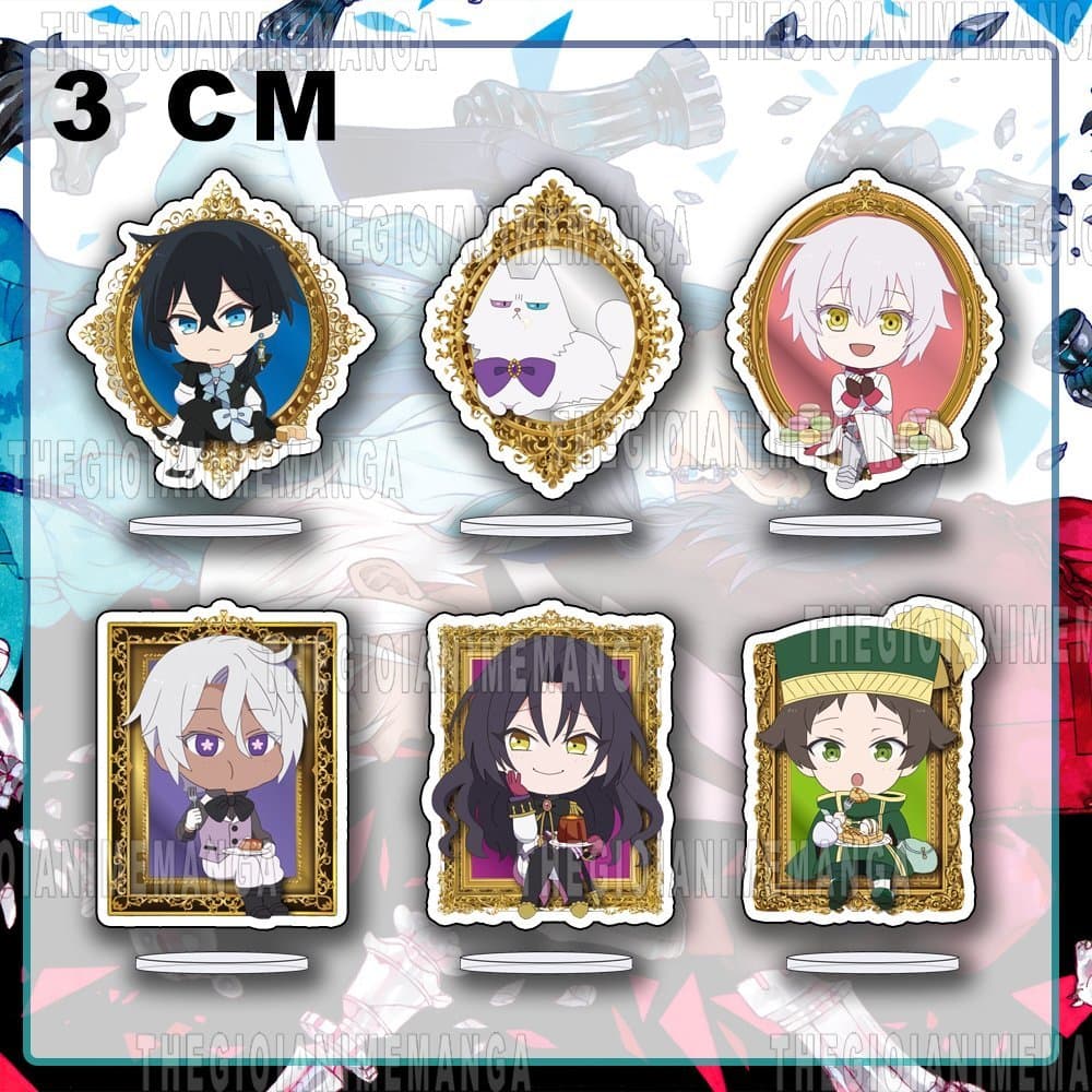 (mua 1 tặng 1) (3cm) Mô hình Standee VANITAS ver ĂN BÁNH tượng mica acrylic anime chibi trưng bày
