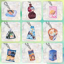 (Mua 1 tặng 1) Móc khóa ONE PIECE ver ĐỒ ĂN VẶT Đảo hải tặc mica trong acrylic in hình anime chibi quà tặng độc đáo 1