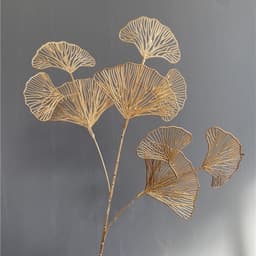 Cành Lá rẻ quạt Phủ Nhũ Vàng Đồng, rẻ quạt vàng kim Sang Chảnh Trang Trí Giáng Sinh, Tháp Quà Tặng, Decor Phòng 1