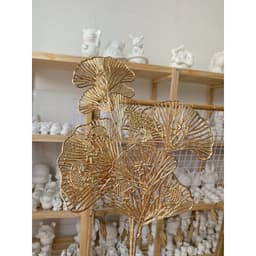 Cành Lá rẻ quạt Phủ Nhũ Vàng Đồng, rẻ quạt vàng kim Sang Chảnh Trang Trí Giáng Sinh, Tháp Quà Tặng, Decor Phòng 3