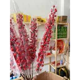 Cành đông đào 12 nhánh, trang trí tết, trang trí noel, trang trí tiệc, cắm hoa Decor Phòng 3