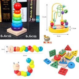 Combo 6 Món Đồ Chơi Gỗ Montessori Thông Minh Trí Tuệ Cho Bé Giáo Cụ Montessori Đồ Chơi Giáo Dục Bé 8