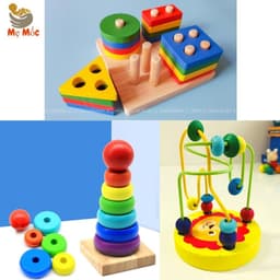Combo 6 Món Đồ Chơi Gỗ Montessori Thông Minh Trí Tuệ Cho Bé Giáo Cụ Montessori Đồ Chơi Giáo Dục Bé 9