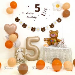 Set bóng trang trí sinh nhật hình gấu nâu 3D đáng yêu dành cho bé trai và bé gái HQ13 8