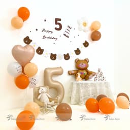 Set bóng trang trí sinh nhật hình gấu nâu 3D đáng yêu dành cho bé trai và bé gái HQ13 7