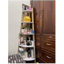 Kệ sách góc tường gỗ 5 tầng đa năng tiết kiệm không gian 4