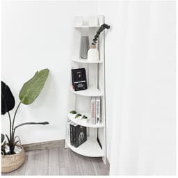 Kệ sách góc tường gỗ 5 tầng đa năng tiết kiệm không gian 2