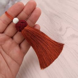 Tua Rua Đầu Kết Đính Hạt Trắng Dài 9cm Nhiều Màu - Dây Treo Cổ Trang Trang Trí Làm Đồ Handmade 5