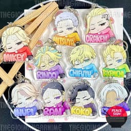 (mua 1 tặng 1) Móc khóa TOKYO REVENGERS ver NGỒI ÔM TÊN in hình anime chibi Mica trong acrylic dễ thương 1
