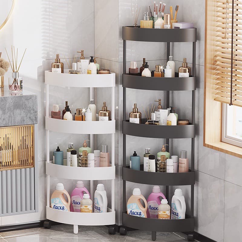 Kệ Nhựa Góc 4 Tầng Có Bánh Xe và Kệ đựng đồ đa Năng 4 Tầng Nhựa ABS Có Bánh Xe (Chữ Nhật)