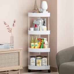 Kệ Nhựa Góc 4 Tầng Có Bánh Xe và Kệ đựng đồ đa Năng 4 Tầng Nhựa ABS Có Bánh Xe (Chữ Nhật) 3