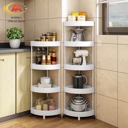 Kệ Nhựa Góc 4 Tầng Có Bánh Xe và Kệ đựng đồ đa Năng 4 Tầng Nhựa ABS Có Bánh Xe (Chữ Nhật) 2