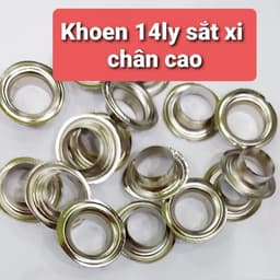 Khoen bạt khoen ore 14mm Chân cao 7mm Khuy mắt cáo đóng bạt 14ly Bằng sắt Màu bạc 1