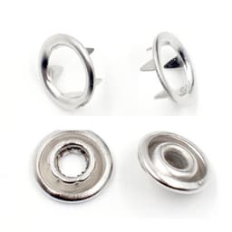 Cúc sắt vành Cúc áo em bé Nút 5 chấu Nút bấm 4 thành phần Hợp kim không gỉ Màu bạc Size 9mm/11mm 2