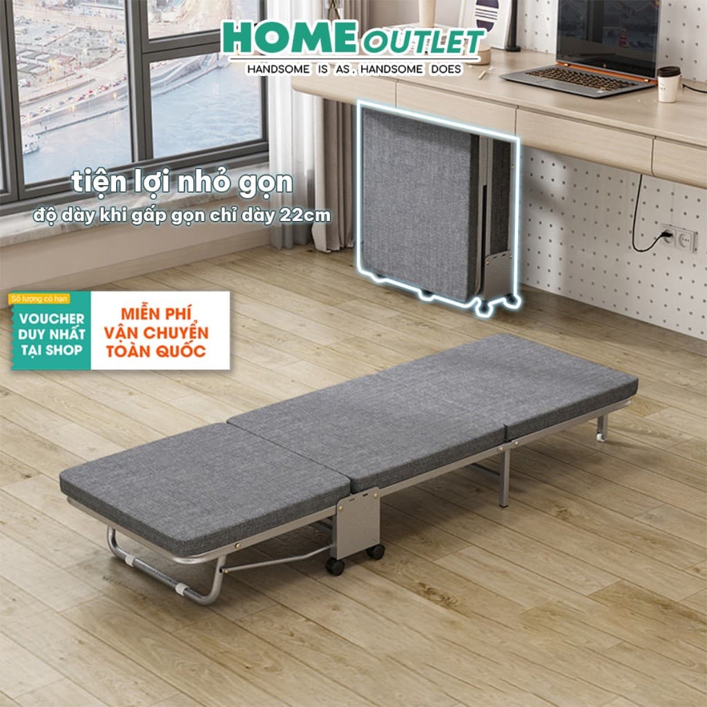 Giường gấp văn phòng Pehouse PH-23116 có bánh xe di chuyển, khung kim loại chắc chắn bảo hành 1 năm 22