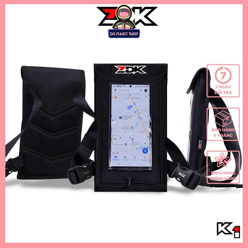 Túi ZDK K1 Treo Đầu Xe Máy Đựng Điện Thoại, Túi Treo Cổ Xe Mini Chống Cướp Giật, Xem Google Map Đa Năng