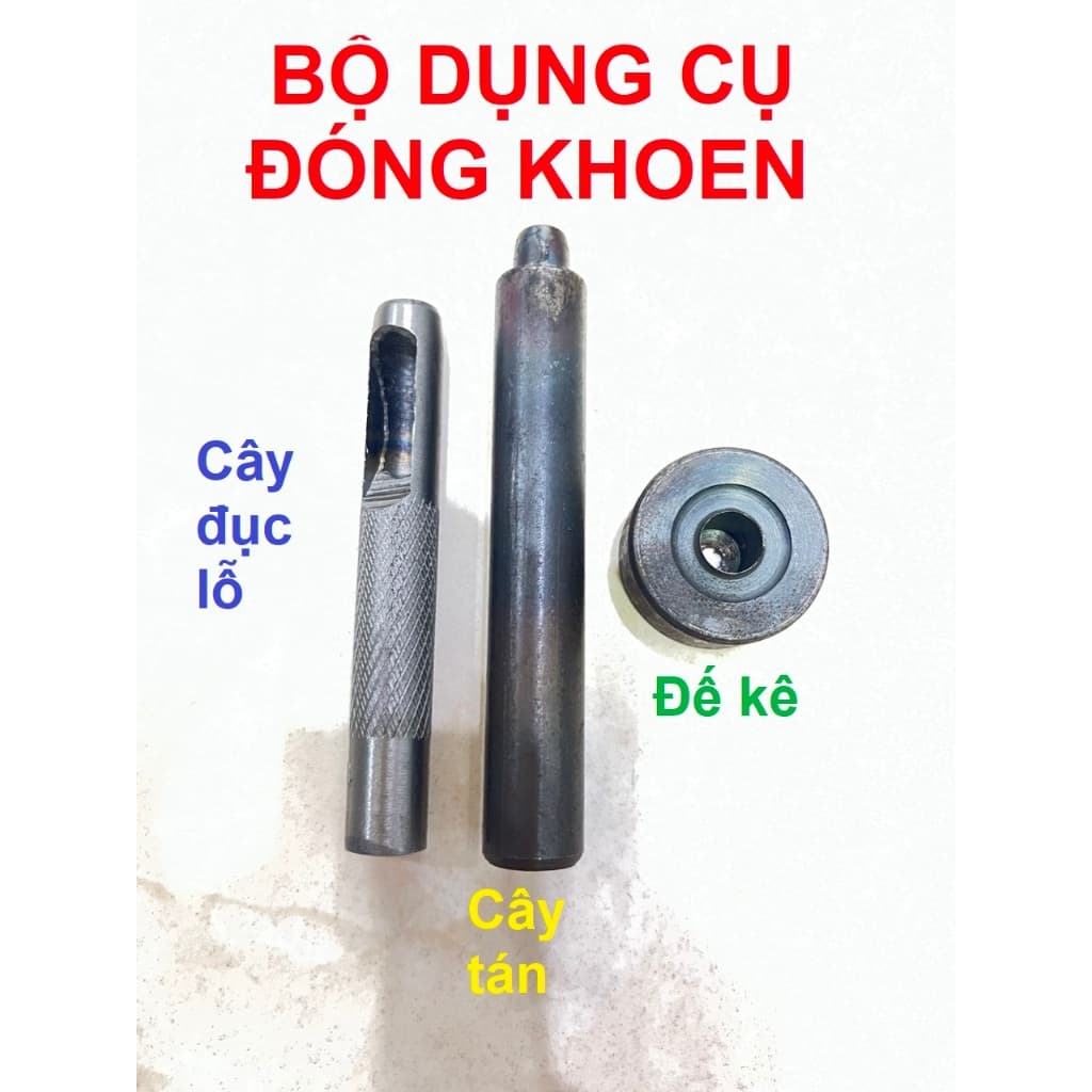 Combo dụng cụ đóng khoen ore và 100 khoen (bằng sắt,màu ngẫu nhiên) Chuyên dùng đóng bạt, túi giấy (không dùng đóng vải)