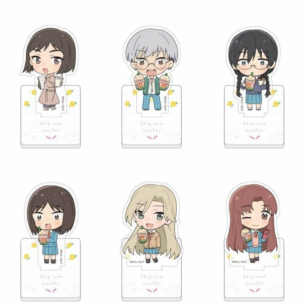 (3CM) Standee SKIP AND LOAFER ver UỐNG TRÀ SỮA NGON QUÁ NÈ tượng mica acrylic anime in hình chibi trang trí trưng bày