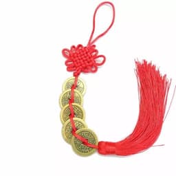 Dây 5 Đồng Xu Ngũ Đế. Dây đồng xu ngũ đế, dây đồng xu phong thủy chiêu tài lộc. Tiền xu Ngũ Đế (xâu 5 đồng xu) 3