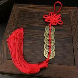 Dây 5 Đồng Xu Ngũ Đế. Dây đồng xu ngũ đế, dây đồng xu phong thủy chiêu tài lộc. Tiền xu Ngũ Đế (xâu 5 đồng xu) 4