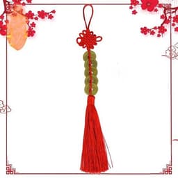 Dây 5 Đồng Xu Ngũ Đế. Dây đồng xu ngũ đế, dây đồng xu phong thủy chiêu tài lộc. Tiền xu Ngũ Đế (xâu 5 đồng xu) 5