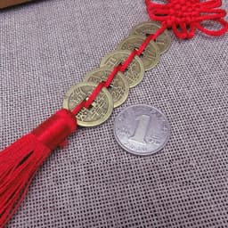 Dây 5 Đồng Xu Ngũ Đế. Dây đồng xu ngũ đế, dây đồng xu phong thủy chiêu tài lộc. Tiền xu Ngũ Đế (xâu 5 đồng xu) 6