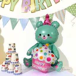 Set bóng trang trí sinh nhật tone màu xanh vàng đáng yêu dành cho bé trai và bé gái HQ22 8