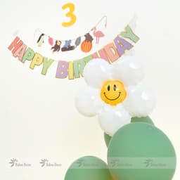 Set bóng trang trí sinh nhật tone màu xanh vàng đáng yêu dành cho bé trai và bé gái HQ22 4