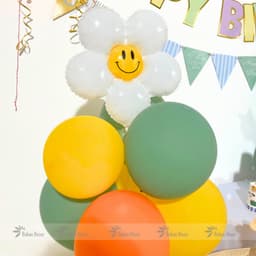 Set bóng trang trí sinh nhật tone màu xanh vàng đáng yêu dành cho bé trai và bé gái HQ22 3