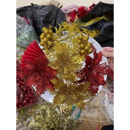 5 Cành sung nhũ trang trí oản tài lộc , trang trí noel giỏ quà tết, trang trí noel 6