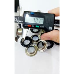 Khoen ore mắt cáo 14mm Chân cao 7mm Bằng thau không gỉ Khoen bọc sơn đen nhám Phụ liệu may mặc túi xách, balo, bạt ô tô 6