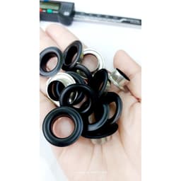 Khoen ore mắt cáo 14mm Chân cao 7mm Bằng thau không gỉ Khoen bọc sơn đen nhám Phụ liệu may mặc túi xách, balo, bạt ô tô 3