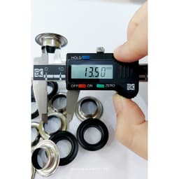 Khoen ore mắt cáo 14mm Chân cao 7mm Bằng thau không gỉ Khoen bọc sơn đen nhám Phụ liệu may mặc túi xách, balo, bạt ô tô 5