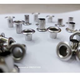 Khoen ore mắt cáo 5mm Chân cao 10mm Khuy luồn oze Khuy đột bạt,khoen bạt  Bằng sắt xi Màu bạc Có long đền 1