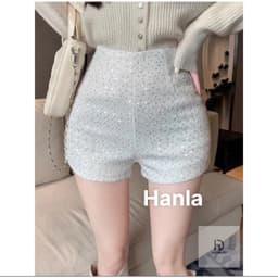 Quần sooc dạ tweed ánh nhũ, quần ngắn dạ quảng châu có bigsize 3