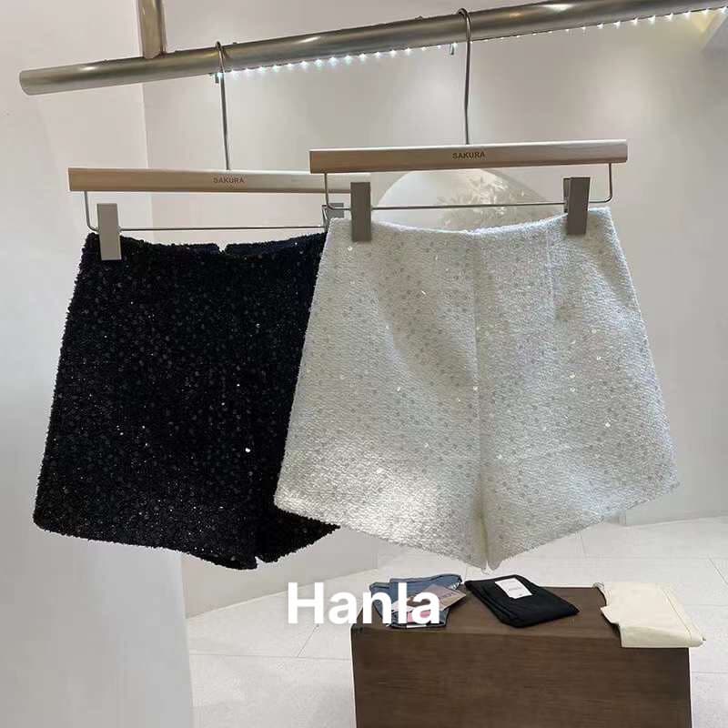 Quần sooc dạ tweed ánh nhũ, quần ngắn dạ quảng châu có bigsize