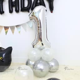 Set bóng trang trí sinh nhật mèo đen đáng yêu danh cho bé tuổi mèo KIT04 6