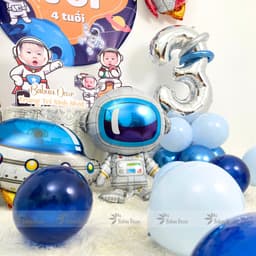 Set bóng trang trí sinh nhật chủ đề phi hành gia tone xanh dương đáng yêu dành cho bé PHG07 5