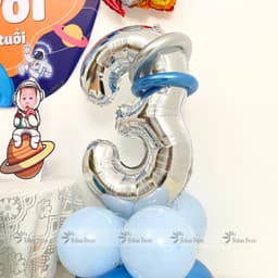Set bóng trang trí sinh nhật chủ đề phi hành gia tone xanh dương đáng yêu dành cho bé PHG07 6