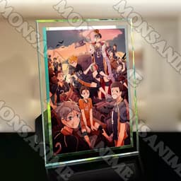 (Kèm ảnh) Khung kính in hình HAIKYUU!! quà tặng anime chibi trang trí để bàn 2 size 2