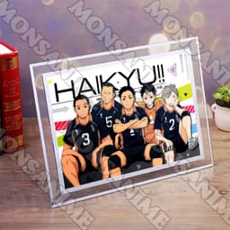 (Kèm ảnh) Khung kính in hình HAIKYUU!! quà tặng anime chibi trang trí để bàn 2 size 7