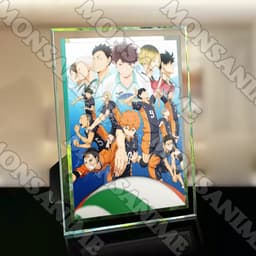 (Kèm ảnh) Khung kính in hình HAIKYUU!! quà tặng anime chibi trang trí để bàn 2 size 5